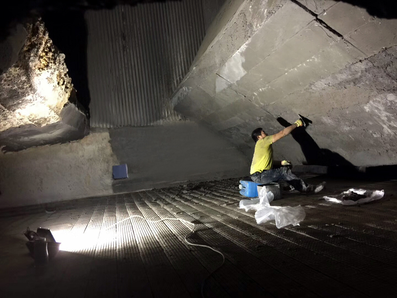 澆注料施工現(xiàn)場